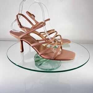 Nine West Niva Heel Summer Sandals Size 10 Pink ankle strap